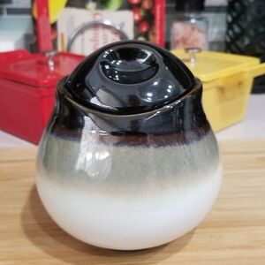 Sango‎ Nova Black 4932 Stoneware Lidded Sugar Bowl
